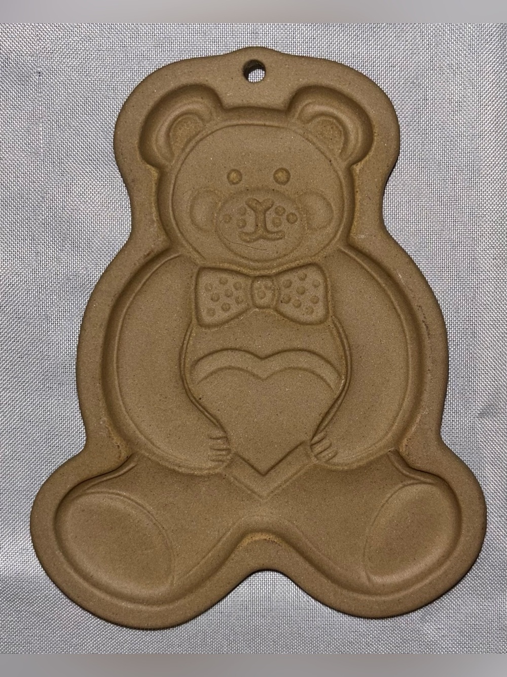 VTG 1991 The Pampered Chef Teddy Bear Clay Cookie Mold Stoneware USA